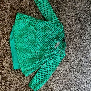J. Crew Kelly Green Eyelet Top TAGS ATTACHED, NEVER WORN